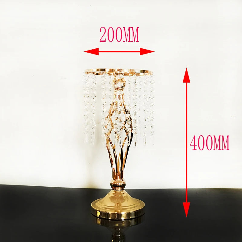 Rental Gold Crystal Metal Flower Wedding Table Centerpiece