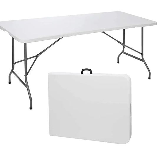 Rental White Outdoor Rectangular Plastic Folding Table