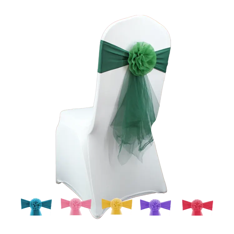 FraSyl Chiffon Rosette Chair Sash Rental