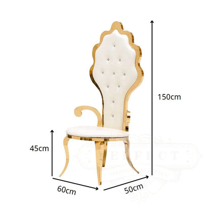 FraSyl Wedding Throne Chair Rental, Stainless Steel Frame with Velvet Cushion, King & Queen Banquet Seating