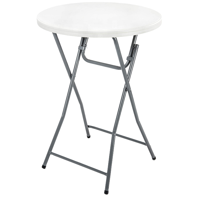 FraSyl Round Cocktail Table Rental, Folding High-Top Bar Table