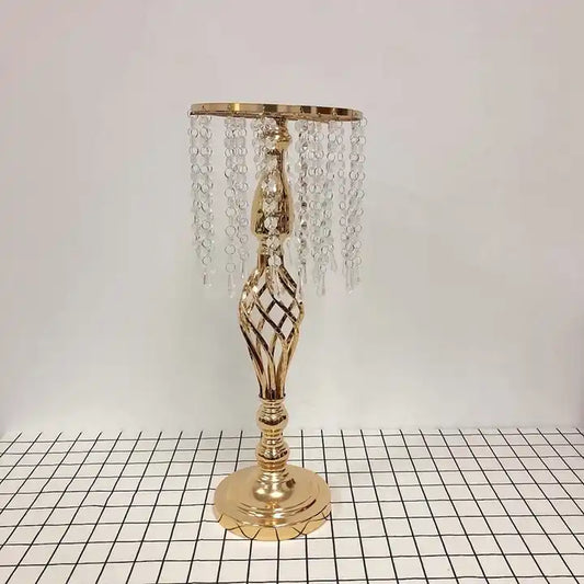 Rental Gold Crystal Metal Flower Wedding Table Centerpiece